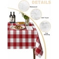 thumbnail image 5 of Farmhouse Buffalo Plaid Rectangle Tablecloth, Red White Checkered Waterproof & StainResistant Tablecloth, Washable Oil-proof Table Cover for Dining/Party/Wedding/Camping/Buffet 60x102 In, 5 of 9