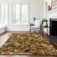 thumbnail image 6 of Addison Rugs Mayfield Washable Cowhide Double Octagons Brown Rectangle Rug, 9' x 12', 6 of 6