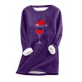 thumbnail image 1 of zanvin Chandail en Molleton de Noël pour Femmes Doublé en Polaire Col Rond, Violet, G, 1 of 2
