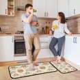 thumbnail image 6 of 2-Piece Kitchen Mat Set Non Slip Washable Floor Mats Decorative Rugs for Kitchen Sink Laundry Orange Bow and Intertwined Green Leaves, 6 of 7
