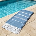 thumbnail image 4 of Toalla de playa a rayas de secado rápido con borlas – Toalla de viaje ligera para natación, piscina, camping y picnic, toalla de baño suave y absorbente, 4 of 6
