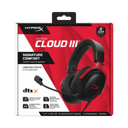 HyperX Cloud III – Wired Gaming Headset, PC, PS5, Xbox Series X|S, Angled 53mm Drivers, DTS Spatial Audio, Memory Foam, Durable Frame, Ultra-Clear 10mm Mic, USB-C, USB-A, 3.5mm – Black/Red