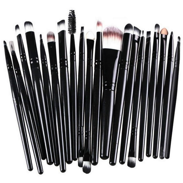 Brochas de Maquillaje ZHIYE Juego de Brochas de Maquillaje 20 Piezas Delineador de Ojos Profesional para Base Rubor Corrector Sombra de Ojos con Viaje Negro