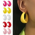 thumbnail image 2 of AYYUFE 11PCS Drop Earring Vibrant Color Non-Irritation Exaggerated C-Shaped Dangle Earring Piercing Jewelry Accessories,White, 2 of 8