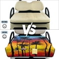 thumbnail image 5 of SEANATIVE Golf Cart Front Seat Covers for EZGO TXT RXV, Lightweight Foldable Club Car Seat Covers, Wear-resistant 2-Person Seater Protector for Golf Cart, Palm Tree Sunset Print, 5 of 7
