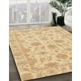 thumbnail image 2 of Ahgly Company Indoor Round Abstract Yellow Oriental Area Rugs, 7' Round, 2 of 6