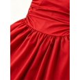 thumbnail image 6 of Women's Red 3D Floral Asymmetric Shoulder Bodycon Evening Dress, 6 of 16