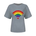 thumbnail image 4 of Inverlee Womens T Shirts Crewneck Dressy Casual Short Sleeve Tops Cute Rainbow Print Shirts Soft Holiday Tunic Blouse Tee, 4 of 4