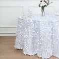 thumbnail image 4 of BalsaCircle 120" White Leaf Petals Taffeta Round Tablecloth Reception Catering Decorations, 4 of 8