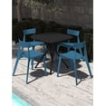 thumbnail image 1 of OFFIHO Set mesa Tonnati Negro + 4 sillas Kipali Azul para exterior resistente a rayos UV de polipropileno, 1 of 12