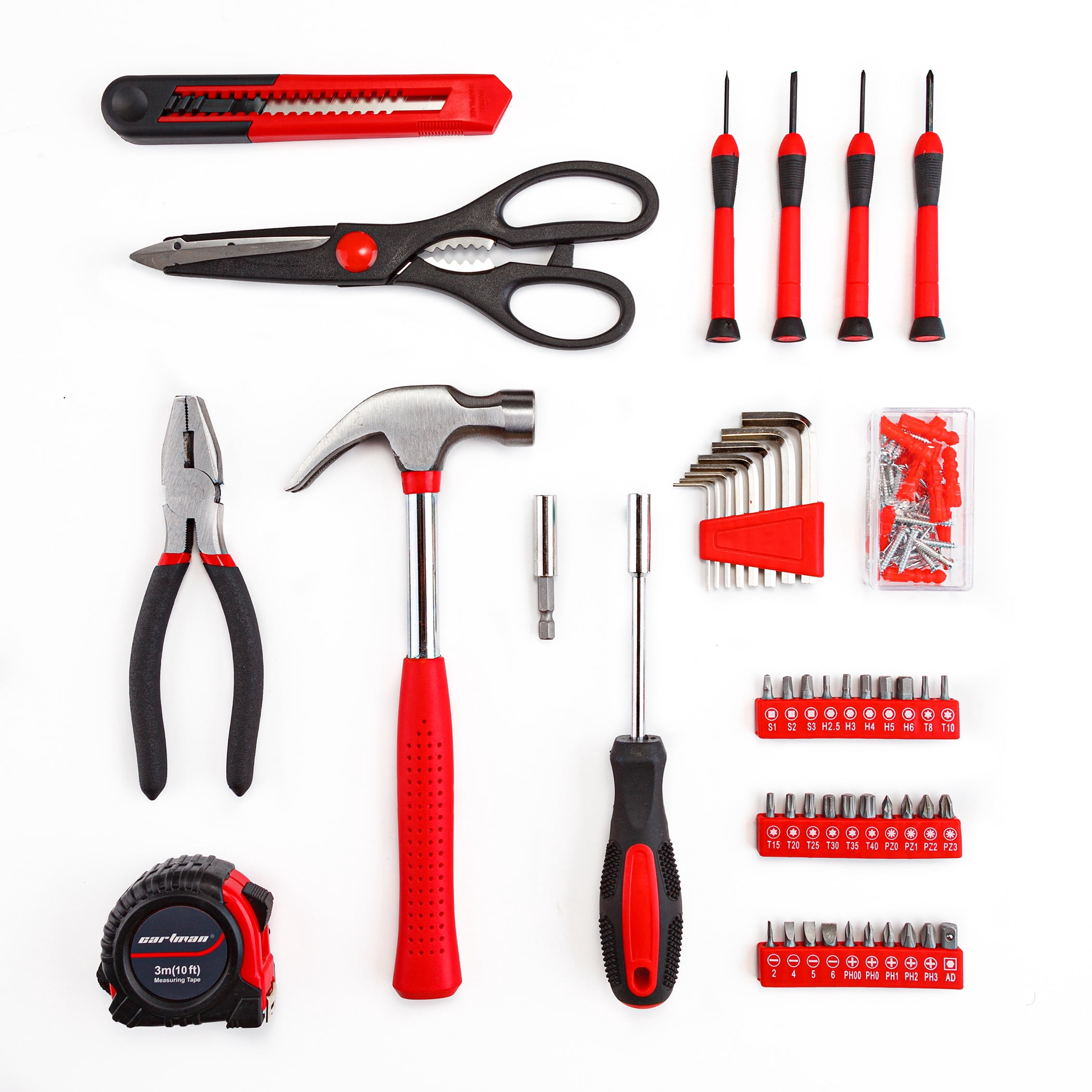 CARTMAN, 126 Piece Tool Set Heat Treated Chrome Finish Furniture Assembly Tool Set, 126 Piece
