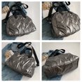 thumbnail image 4 of Bolso de mano acolchado para mujer bolso informal con asa superior bolso de compras de invierno ajustable con correa, 4 of 9