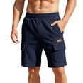 thumbnail image 2 of Guluxicc Mens Workout Shorts Elastic Waist Beach Shorts Regular Fit Solid Color Summer Outdoor Casual Shorts with Pockets, 2 of 7