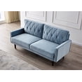 thumbnail image 3 of US Pride Furniture Feemster 69.3'' Velvet Square Arm Sofa for Living Room, Light Grayish Cyan, 3 of 5