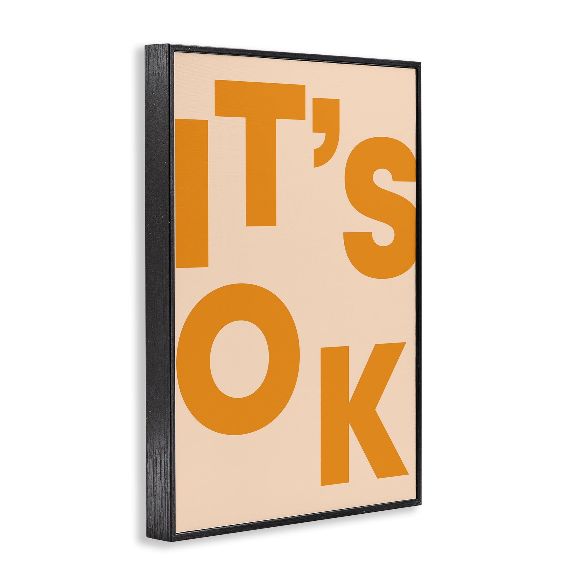 Stupell Industries It's OK Typography Typography Painting Black Framed Art Print Wall Art, 20 x 30