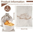 thumbnail image 2 of 2 Pack Reusable Bread Bag, Linen Bread Storage Bag Container with TPU Liner & Drawstring, Plastic Liner Bread Keepers for Homemade Sourdough Baking Supplies (15.7" x 11.8"), 2 of 7