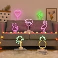 thumbnail image 3 of Letrero de neón LED con base alimentada por batería/USB, luces de neón para dormitorio, habitación de bebé, familia, boda, fiesta, cumpleaños, día de la madre (piña), 3 of 3