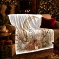 thumbnail image 3 of Golden Crescent Moon Pumpkins Botanicals Mystical, Cozy Friendship Quote Scene, Warm Flannel Blanket for Living Room and Reading Nook, Art Lovers Thanksgiving Gift, Artistic Home Decor, 3 of 9