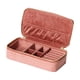 thumbnail image 3 of Joyero con cremallera doble, de terciopelo, para anillos, pendientes y hogar. Rosa, 3 of 9