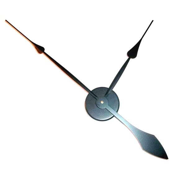 High Torque Clock Movement (Silent Sweep) Extended Shaft with 13-3/4 in. Long Balanced Black Spaded Hands (No10) w/Wall Mount, Clock Kits