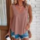 thumbnail image 2 of Tops sin Mangas de las Mujeres Casual Color Sólido Irregular Hem Tanque Blusa Suave Poliéster Primavera Verano Capa Cami, 2 of 8