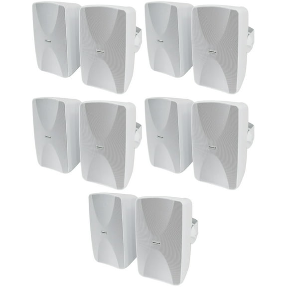 (10) Rockville WET-6525W 6.5" White 70V Commercial Indoor/Outdoor Wall Speakers