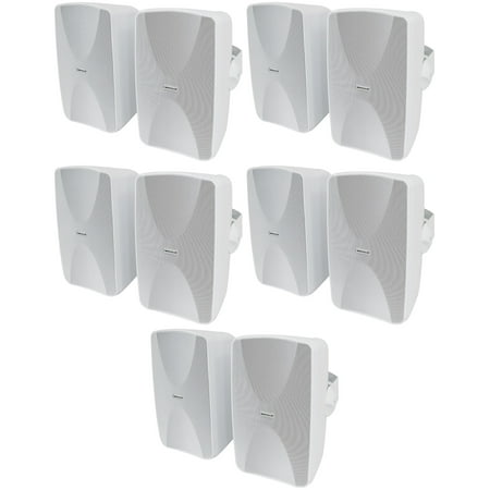 (10) Rockville WET-6525W 6.5 White 70V Commercial Indoor/Outdoor Wall Speakers