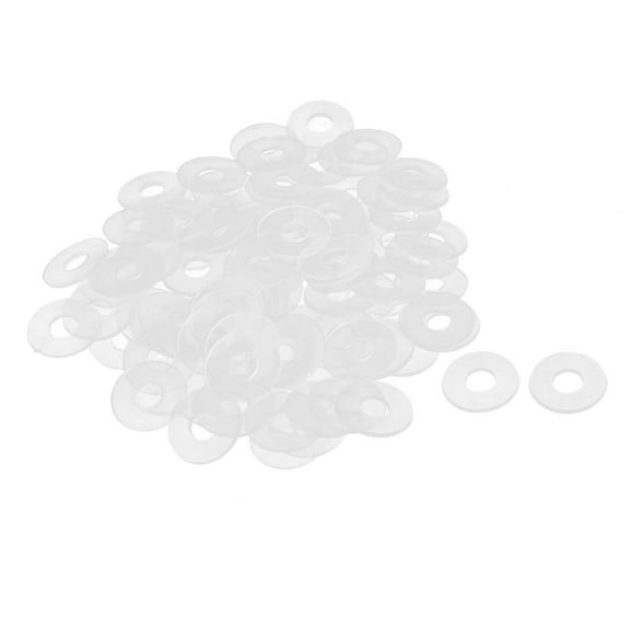 14mm x 5mm x 0.8mm Nylon Flat Insulating Washers Spacer Gasket Clear 100pcs