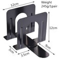 thumbnail image 3 of Masteelf 2 Pairs Clear Bookends Stable Bookends 12x3x12cm Black, 3 of 8