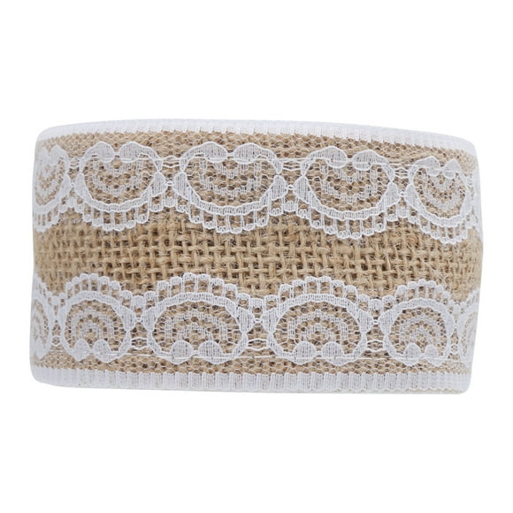 Burlap Tree Ribbon, Lace Linen Roll Colored Burlap Ribbon Easy To Use 2.0 X 2.0in For Parties