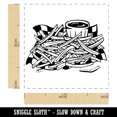 thumbnail image 2 of French Fries Potato Chips Pommes Frites with Ketchup Catsup Self-Inking Rubber Stamp Ink Stamper - Purple Ink - Small 1 Inch, 2 of 7