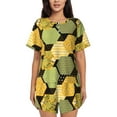 thumbnail image 1 of Balery Bee honey Conjunto de Pijama para Mujer con Estampado, Dos Piezas de Manga Corta y Shorts, Ropa de Dormir Suave con Cuello Redondo y Bolsillos-Medium, 1 of 6
