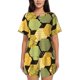 thumbnail image 1 of Balery Bee honey Conjunto de Pijama para Mujer con Estampado, Dos Piezas de Manga Corta y Shorts, Ropa de Dormir Suave con Cuello Redondo y Bolsillos-Small, 1 of 6
