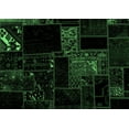 thumbnail image 1 of Ahgly Company Indoor Rectangle Abstract Emerald Green Modern Area Rugs, 5' x 8', 1 of 4
