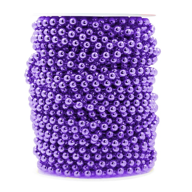 Guirnalda de Perlas Mandala Artesanías Cuentas de Perla Púrpura de 6mm Rollo de 24.6m
