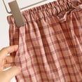 thumbnail image 6 of BRGZLK Womens Pants Striped Wide Leg Drawstring Checkered Elastic High Waisted Lounge Pajama Pants Cute Casual Trousers with Pockets, 6 of 7