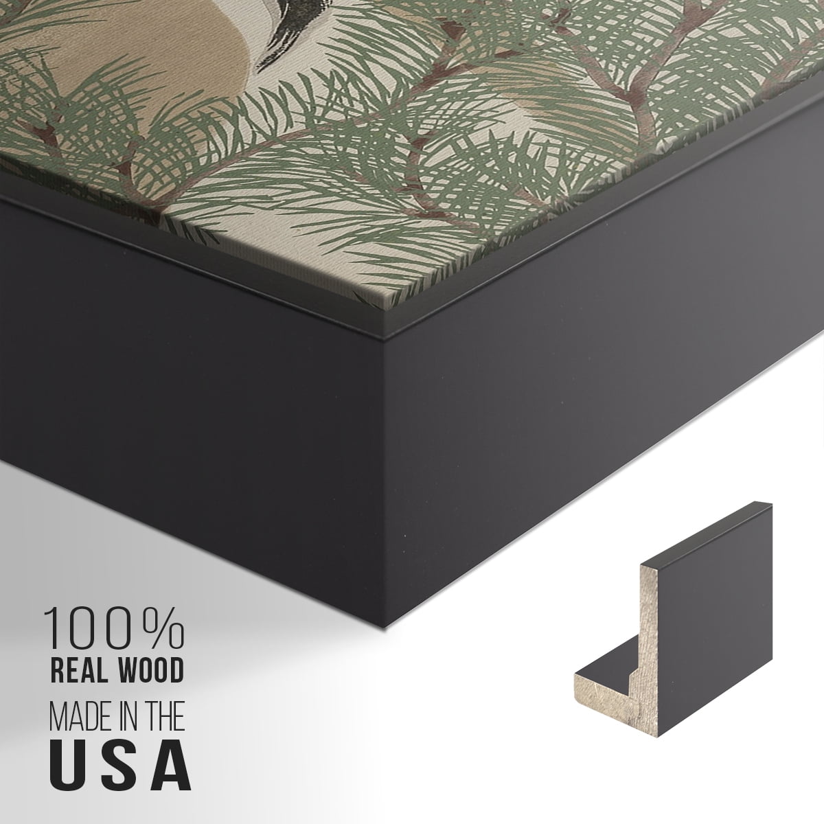 Vintage Landscape-MXVII By Wexford Home Framed in Black Wood Gallery Wrapped Canvas 17 in. x 25 in.