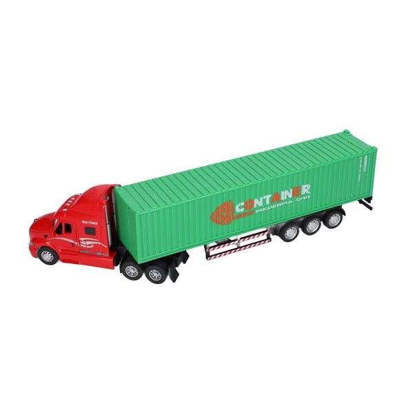 Suodoka Container Truck Model 1:48 Scale Vivid Exquisite Toy Ornament With Lights And Sounds For Kids Above 3 Years Old Green (14.96 inches / 38 cm)