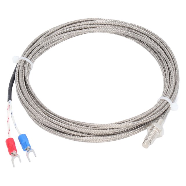 K Type Thermocouple, Sensitive 2 Wire Temperature Sensor Professional Inch For Industrial Use 4meter