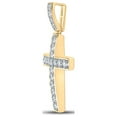 thumbnail image 2 of L U DIAMONDS 10k Yellow Gold Mens Diamond Cross Charm Pendant 1 Ctw, 2 of 3