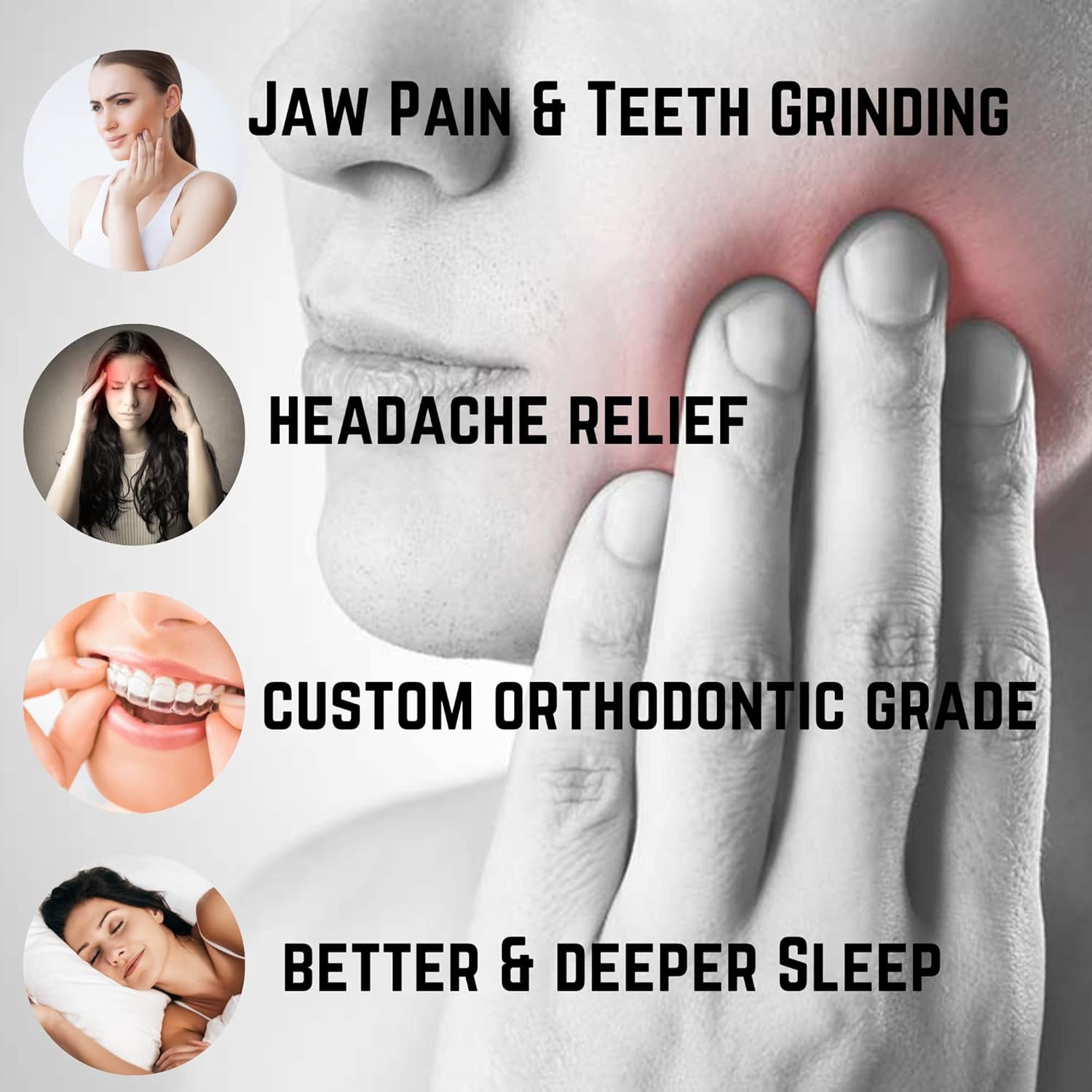 Clear Retain- Custom Dental Night Guard | Help with Jaw Pain, Teeth Pain, Better Sleep & Much More | Custom Putty for At Home Kit