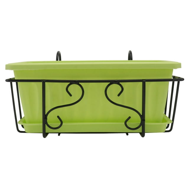 MasteelfCA 1 Set Vegetable Planting Pot Flowerpot Rectangular Hanging Railing Flower Stand