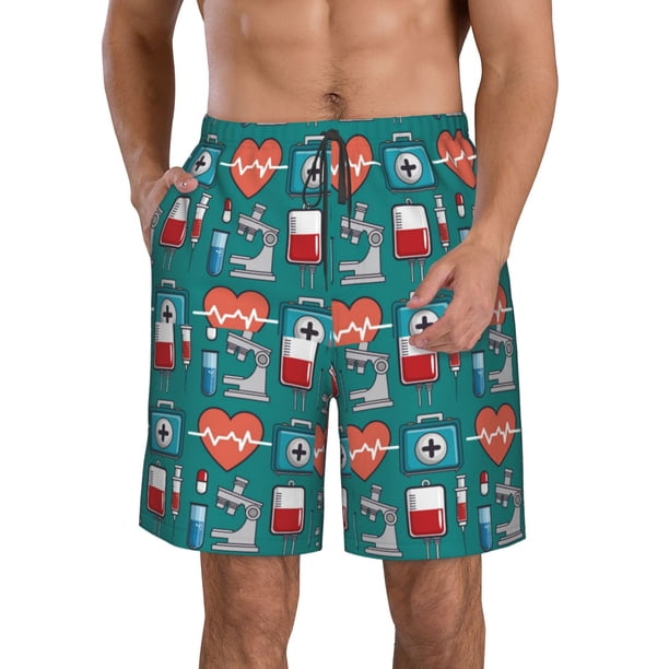 Fotbe Medical Elements Trajes de Baño Estampados para Hombre, Shorts de Verano de Secado Rápido, Ropa de Playa, Bañadores-XX-Large