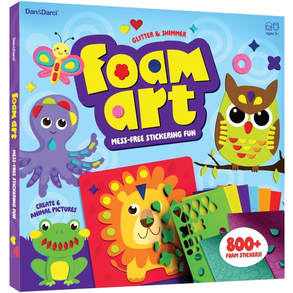 Adhesivo de espuma Art Craft Dan&Darci con purpurina y brillo para niños de 3 a 6 años