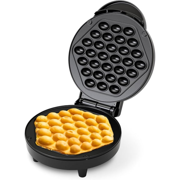 Bubble Waffle Maker, 1000W 7" Non-Stick Griddle, Hong Kong Egg Perfect for Creative Ice Cream Desserts