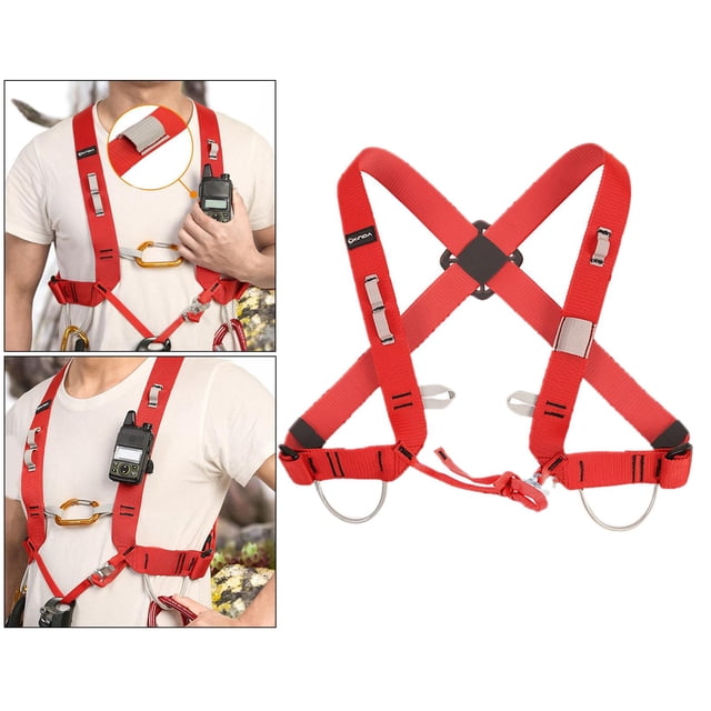 Arnés para techos para escalada al aire libre, protección contra caídas, cinturón de trabajo de seguridad con hebillas, seguridad con cordón ajustable rojo Baoblaze Subir arnés de seguridad