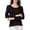 Black, variant on Womens Athletic Tops Women's Silk Knit Pullover for Women Double Knit Top with Relaxed Fit and Elegant Black M