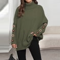 thumbnail image 5 of YueHuiYing Womens Turtleneck Oversized Sweater Chunky Pullover Sweater Casual Fall Loose Knit Jumper Top, 5 of 6