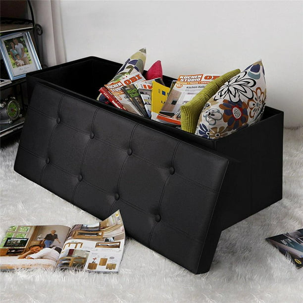Ktaxon Folding Storage Bench Ottoman, Best Leather Ottoman With Storage Bed