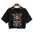 thumbnail image 1 of Ropa de Navidad, camiseta de reno, leopardo, árbol, Tops cortos de Feliz Navidad, camiseta de Harajuku gótico para mujer, camiseta de Año Nuevo, 1 of 4